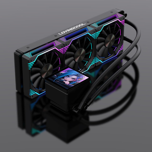 Lovingcool Wholesale ARGB PWM 360mm Video Display Liquid Aio Cooler CPU Water Cooling Gaming PC Cooler for LGA 115X 1200 AM4 AM5