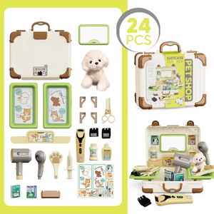 Juguete de Veterinario de Moda <span class=keywords><strong>para</strong></span> Niños, Juego de Simulación de Cuidado de Mascotas, Juego de Alimentación y Aseo de Cachorros, Maleta de Juego <span class=keywords><strong>para</strong></span> Niños - Product Image 4