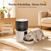 Distributeur de nourriture intelligent pour animaux de compagnie 4L, grand réservoir de nourriture, surveillance par caméra, bol en acier inoxydable, gestion à distance par application, enregistrement vocal, personnalisable