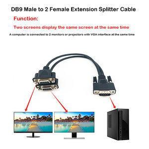 卸売DB9シリアル<span class=keywords><strong>RS232</strong></span>オス-デュアルメススプリッターY2wayケーブルコンピューター用 - Product Image 4
