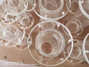 Tube acrylique transparent avec anneau de fixation rond en PMMA, moulage industriel, taille personnalisée - Product Image 4