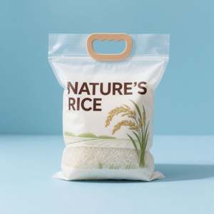 Customized Logo Food Grade PE 1kg 2kg 5kg 10kg Square Bottom <b>Bag</b> Moisture Proof Gravure Printed Rice <b>Packaging</b> <b>Bags</b> - Product Image 1