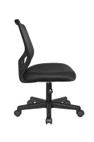 Kabel Chaise de bureau pivotante moderne en maille noire à dossier bas sans bras avec chaise de bureau réglable