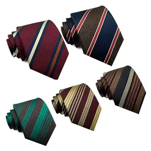 高品质定制领男士经典涤纶领带编织领带提花领男士编织阿斯科特正式商务派对领带
