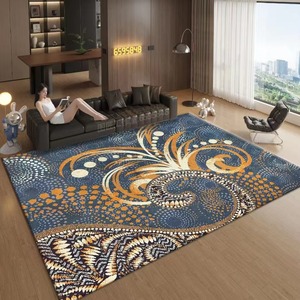 Tapis <span class=keywords><strong>de</strong></span> sol a motifs floraux abstraits modernes - brun chocolat, <span class=keywords><strong>ou</strong></span> noir et beige (8 inch x 10 inch) - Product Image 2