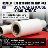 Rouleau de film d'impression DTF PureFilm TopTier 30cm*100m 75u simple ou double face à froid pour impression sur T-shirt