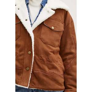 Abrigo de Gamuza Color Café para Mujer, Casual, Manga Larga, Forro de Piel Sintética, Cálido - Product Image 2