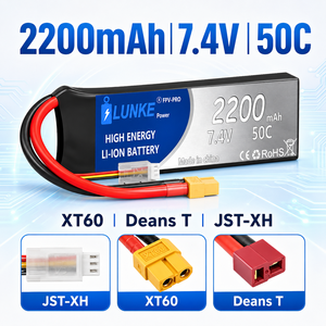 Аккумулятор LiPo 2S 7.4V 2200mAh 50C с высокой токоотдачей, с разными разъемами, для радиоуправляемых моделей автомобилей, самолетов, вертолетов, квадрокоптеров, лодок 102050 - Product Image 4