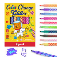 Joycat – Lot de marqueurs éducatifs en plastique à paillettes et métallisés à changement de couleur, vente en gros, pour enfants, pour cartes de Noël DIY, stylos à dessin