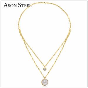 Collar de Gemas Blancas de Doble Capa Chapado en Oro de 18K, Nuevo Modelo Más Vendido - Product Image 4