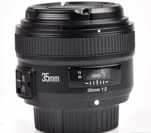 35mm Yngnuo YN 35mm F2Nレンズワイドエンジェルプライムレンズ大型開口部固定オートフォーカスキヤノンレンズ用ニコンカメラ用 - Product Image 1