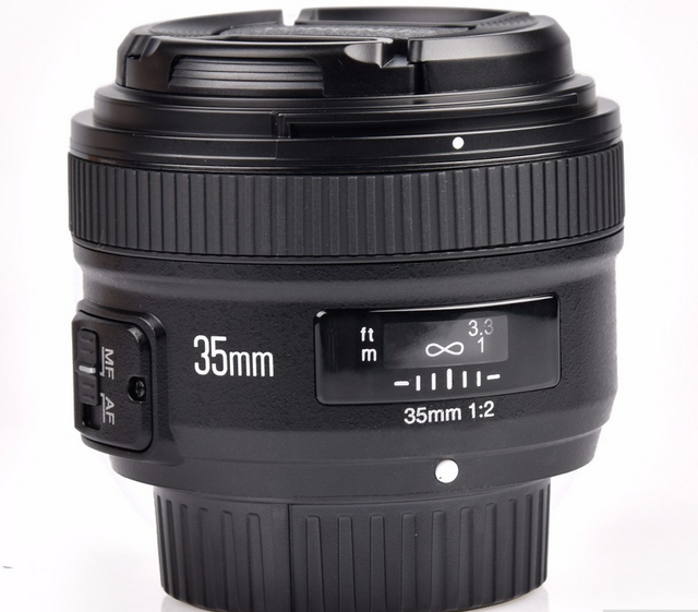 Good 35mm Yongnuo YN 35 mm F2N Lens Wide Angel Prime Lens Large Aperture Fixed Auto Focus for canon Lens for nikon Camera