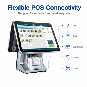 Sistema POS de Doble Pantalla de 15.6 Pulgadas, Android 14 RK3576 8GB 128GB, Caja Registradora Táctil con Impresora para Restaurante/Tienda - Product Image 5