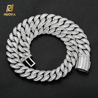 Collier Hip Hop NUOYA personnalisé avec fermoir long, chaîne cubaine épaisse, bijoux cubains sertis de diamants pour hommes