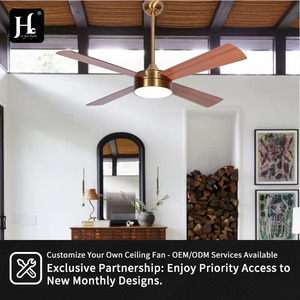 Ventilateur de plafond moderne de 52 pouces avec moteur CC, 3 pales et kit d'éclairage LED, télécommande, corps de lampe en contreplaqué - Product Image 6