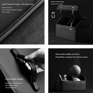 KUYUE Customizable Leather Car Trunk Organizer <strong>Storage</strong> Bag Classic Design Foldable <strong>Folding</strong> Rectangle Custom Size <strong>Storage</strong> <strong>Box</strong> - Product Image 4