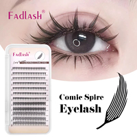 Vente en gros Nouveau Manga Cils Greffage Spire Plumes Tour Extensions de Cils 0.07mm Anime Premade Fan Wet Comics Spire Lashes