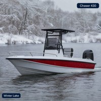 Perahu Kecil 4.3m untuk Memancing dan Rekreasi 4 Orang, Lambung FRP, Siap Pakai, Cocok untuk Danau, Sungai, Pantai, Pelabuhan, Kolam, Sewa, Bersertifikat CE