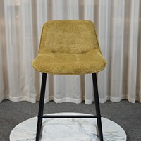 Tabouret de bar moderne et confortable avec cadre métallique rembourré, taille compacte 49x50cm, plusieurs couleurs au choix, vente en gros, MOQ 50