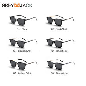 Lunettes de soleil magnétiques pour hommes Grey Jack, monture en acier inoxydable, verres TAC, anti-UV, polarisées, pour usage extérieur - Product Image 1