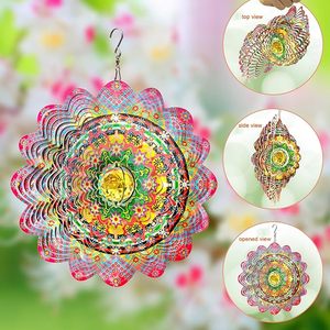 Wind Spinner Mandala 3D decorazione del mulino a vento che appende filatore cinetico del vento natale <span class=keywords><strong>arte</strong></span> decorativa Indoor Outdoor carillon ornamento - Product Image 3