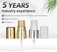 Pompe pulvérisatrice de parfum en aluminium 18/410, demi-couvercle or/argent, atomiseur à brume fine avec tube de remplissage pour flacon de parfum en verre, vente en gros