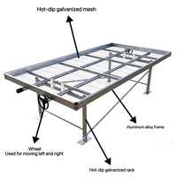 Table de culture mobile réglable avec plateau en treillis métallique, tables roulantes pour un accès facile et une utilisation efficace de l'espace