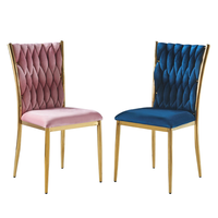 Chaises de salle à manger confortables en velours avec pieds en métal pour cuisine et salon