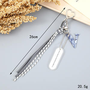 Moda 26 akrilik ilk alfabe mektup çanta asılı kolye yönlü çanta anahtarlık telefon asılı cazibe aksesuarları - Product Image 4