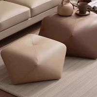 Pouf carré moderne en cuir, repose-pieds, siège cube pour salon, chambre, côté canapé, tabouret décoratif d'appoint