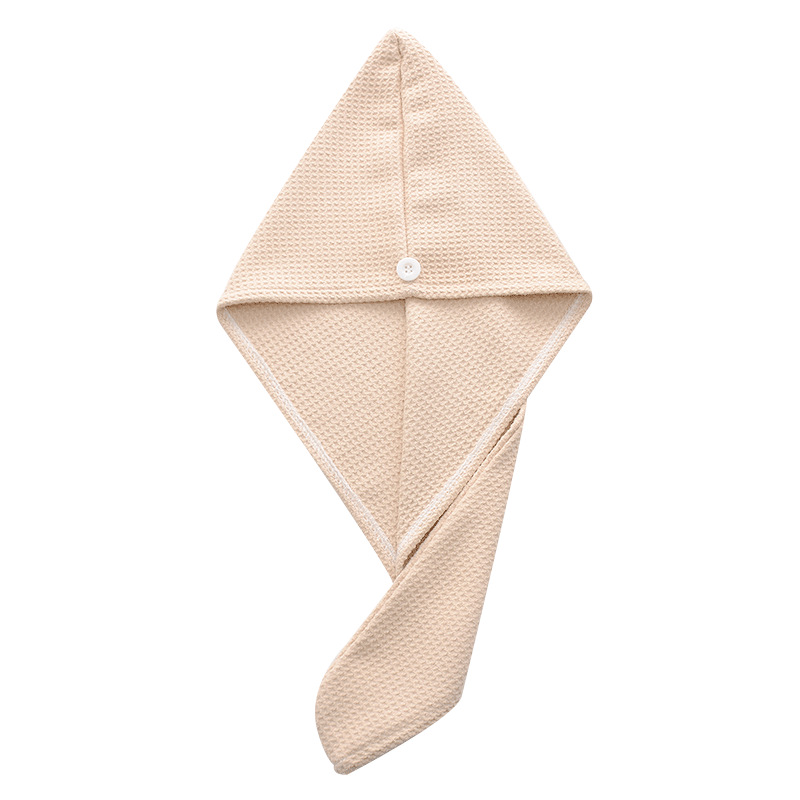 Dry Hair Cap Towel Microfiber Velvet Custom Quick Hair Drying Waffle Style For Home Spa Shower