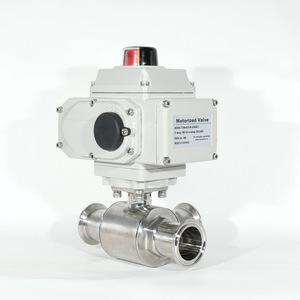 Motorized Valve A500-T38-S3-B-CR501 3 Way 3/4 In Tri <b>Clamp</b> DC24V Stainless Steel Sanitary Electric Valve - Product Image 4