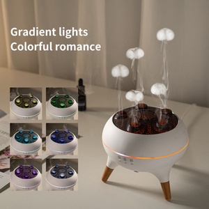 Diffuseur d'aromathérapie à flamme simulée 3D, humidificateur d'air ultrasonique avec télécommande, son dynamique, détection sonore et pulvérisation méduse, avec fonction de minuterie - Product Image 2