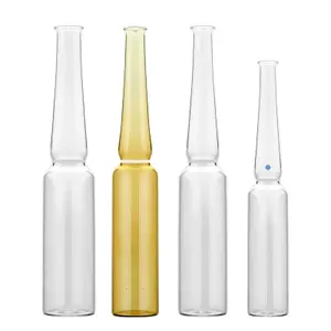 Frasco de ampola de vidro âmbar para injeção, frascos farmacêuticos de 1ml/2ml/3ml/5ml/10ml