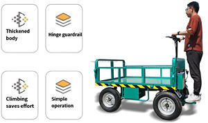Keranjang kargo Flatbed Platform troli beban tinggi 1000kg - Product Image 3
