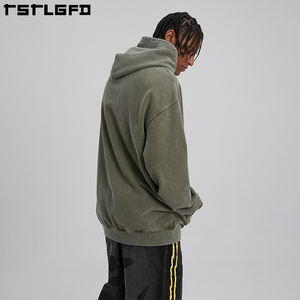 Personnalisation en gros de sweat-shirts en coton biologique pour hommes, imprimés numériquement, surdimensionnés, lavés, de haute qualité, pour l'hiver - Product Image 2