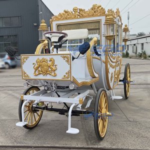 Carroza Real Eléctrica para Turismo, Autobús de Transporte de Pasajeros, Vehículo de Recepción de Pasajeros Q235B de Acero, 5-6 Plazas, 24 Meses - Product Image 5