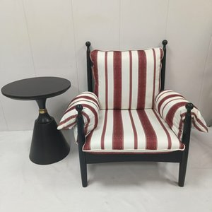 Silla Vintage Francesa, Sofá Individual Retro, Tela Roja, Respaldo de Madera Maciza, Estilo Casual, Muebles para el Hogar de Mediados de Siglo, Diseño para Balcón - Product Image 4