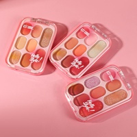 Palette de fards à paupières roses, 8 couleurs, imperméable, longue durée