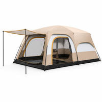 Tente de camping familiale pour 8 à 12 personnes, grande tente à 2 chambres et 1 salon, abri extérieur imperméable pour les voyages en groupe