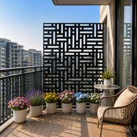 Écran de Confidentialité Métallique Personnalisé 72" H X 47.2" Panneau Décoratif d'Extérieur avec Support pour Balcon, Terrasse, Patio
