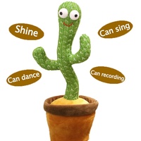 Jouets électriques en peluche imitant le cactus avec rembourrage en coton PP, fonctions d'enregistrement, de danse, de chant et de secousse, taille 32 cm