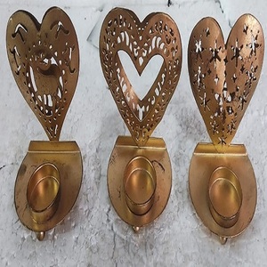 Accessoires de décoration nordique personnalisés faits à la main, chandelier de luxe moderne en laiton doré, ensemble de bougeoirs en métal - Product Image 4