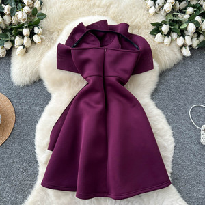 <span class=keywords><strong>Taglie</strong></span> <span class=keywords><strong>forti</strong></span> estate elegante <span class=keywords><strong>tunica</strong></span> senza spalline sottile plissettato abito Midi per le donne senza maniche impero 3D pizzo Vestidos - Product Image 4