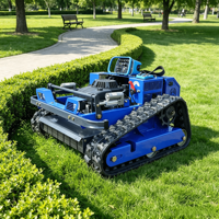 Tondeuse à gazon télécommandée à essence 224CC 4500W, autopropulsée, zéro-turn, avec fonction mulching, châssis en acier, largeur de coupe 55cm