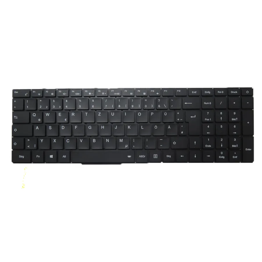 لوحة مفاتيح لابتوب لـ MEDION Funhouse F10 MPro جديد أسود بدون إطار مع إضاءة خلفية GR ألماني NB019-6 YMS-0091-E
