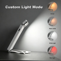 Lámpara de Lectura LED USB Blanca Personalizada, Moderna, Flexible, con Clip, Portátil, Recargable, Regulable, para Bebés/Niños