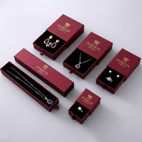 Boîtes d'emballage pour bijoux personnalisées avec logo imprimé, tiroir coulissant, pour boucles d'oreilles, pierres précieuses, colliers, bagues, boîte cadeau