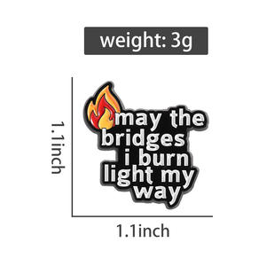 Deja que tu pasado alimente tu fuego esmalte Pin audaz cita motivacional broche ropa solapa insignia joyería regalo para amigos - Product Image 6