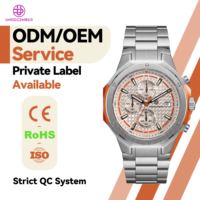 Montre à quartz chronographe en acier inoxydable 316 personnalisée par le fabricant, usine ODM/OEM, étanche 5ATM, montre-bracelet à quartz pour homme